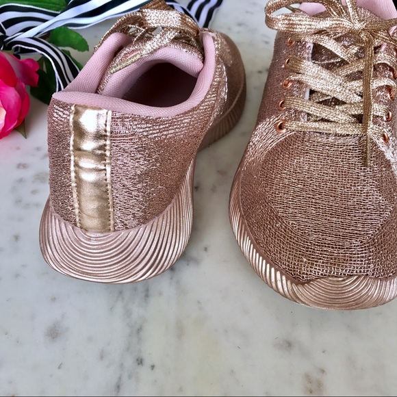 Rose Gold Textured Sneakers - Picture 5 of 5